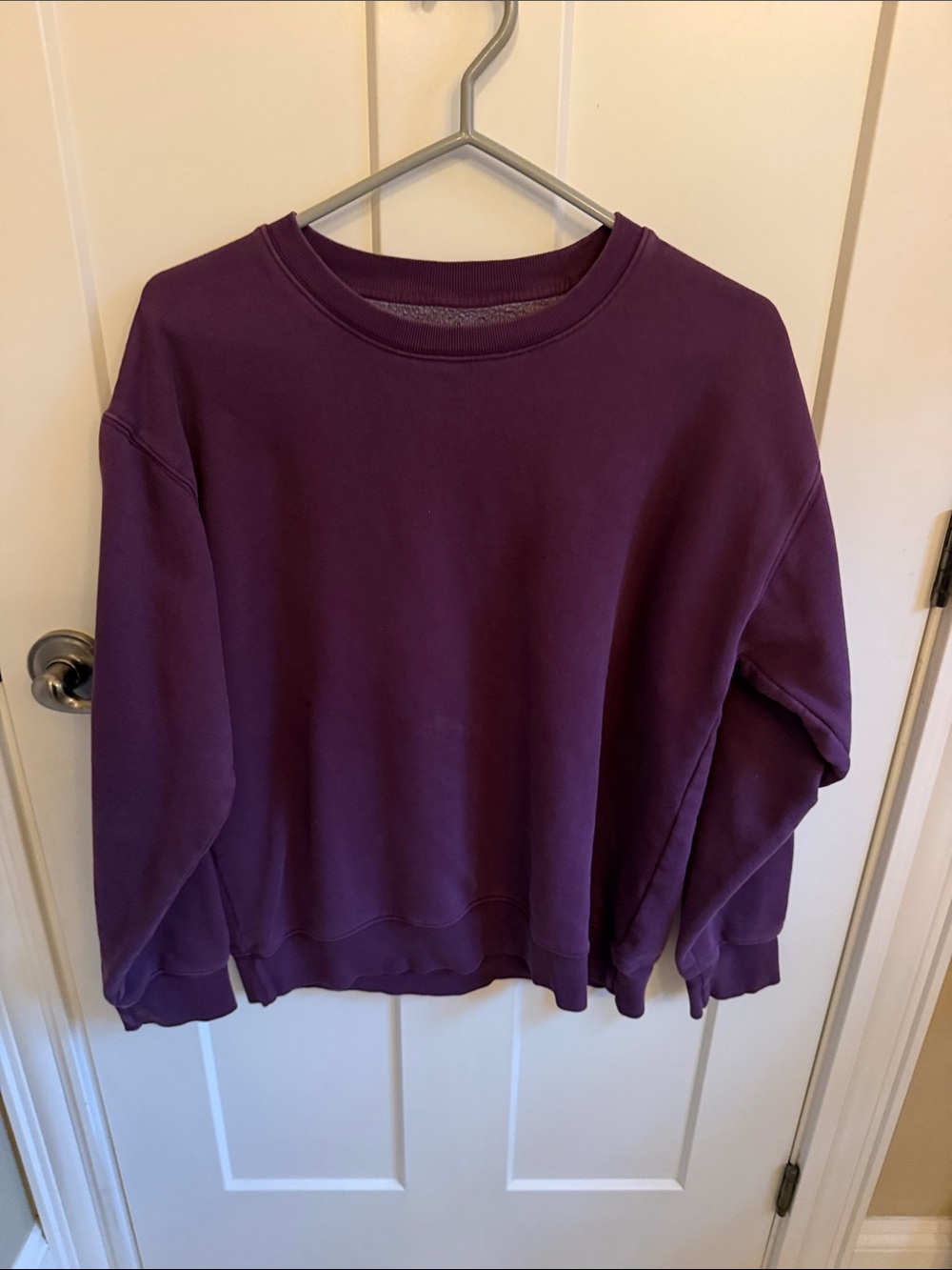 TNA Oversized Crewneck Sweatshirt in Deep Purple